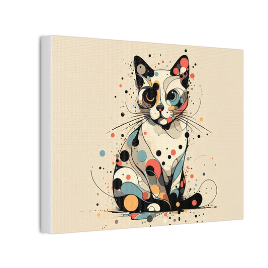 Playful Abstract Cat Canvas