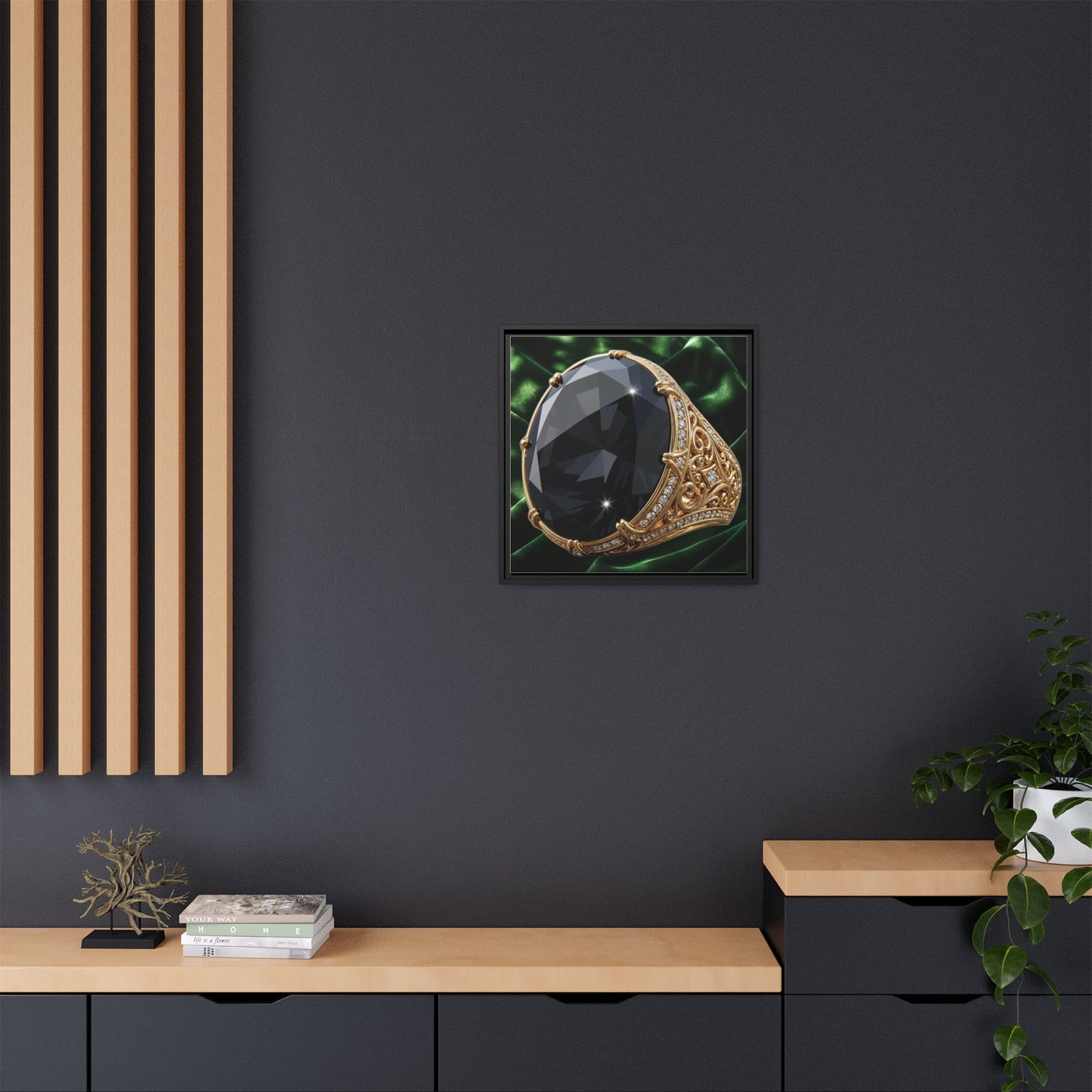 Black Diamond Emerald Velvet Canvas