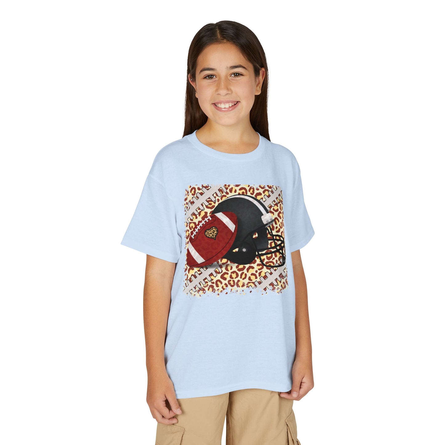 Youth Football Leopard Graphic Tee