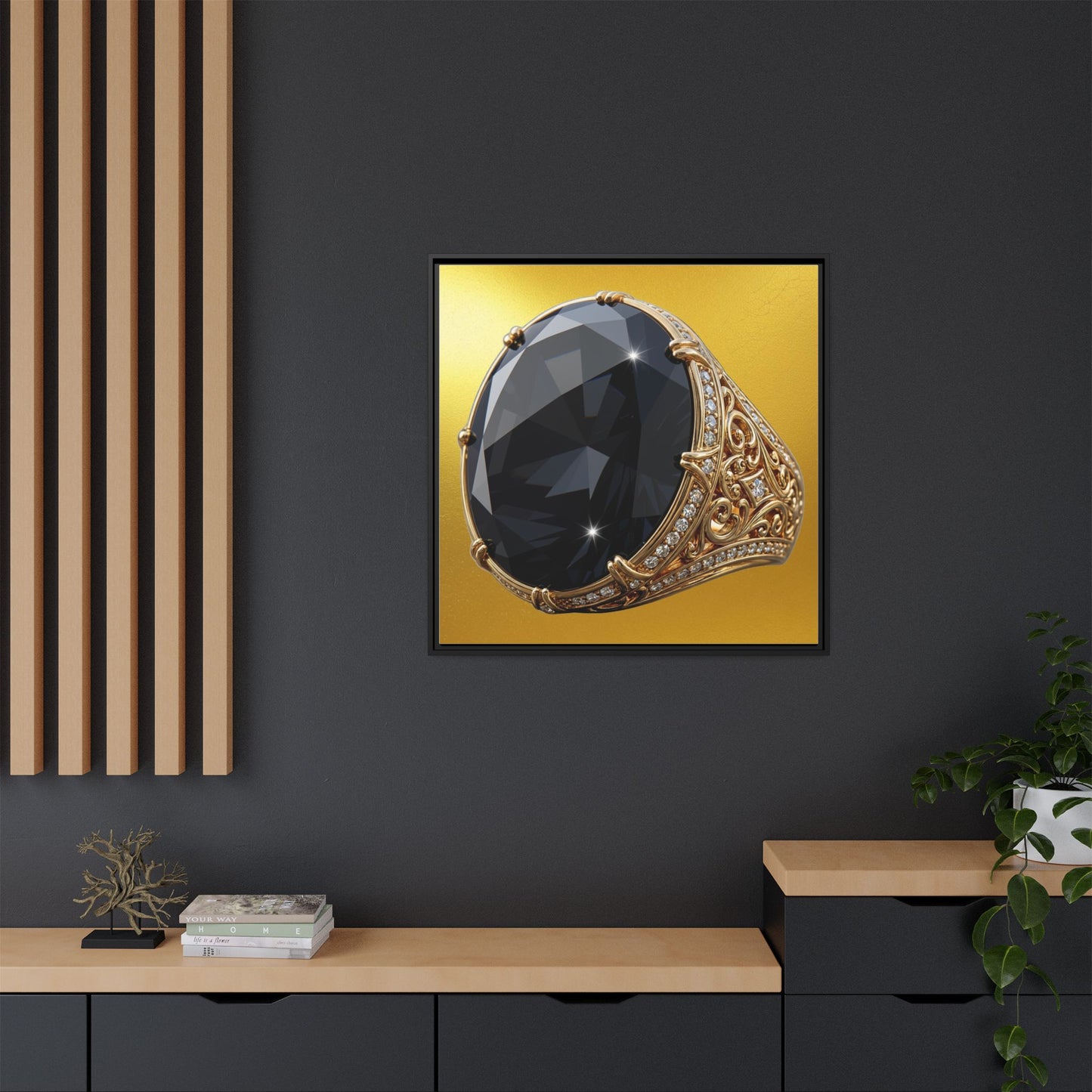 Black Diamond Gilded Glow Canvas