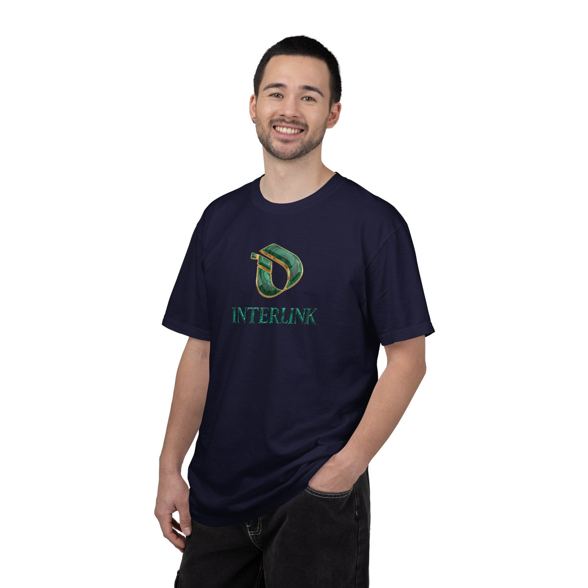 Malachite Facet Interlink Front Graphic Ring-Spun Cotton Tee
