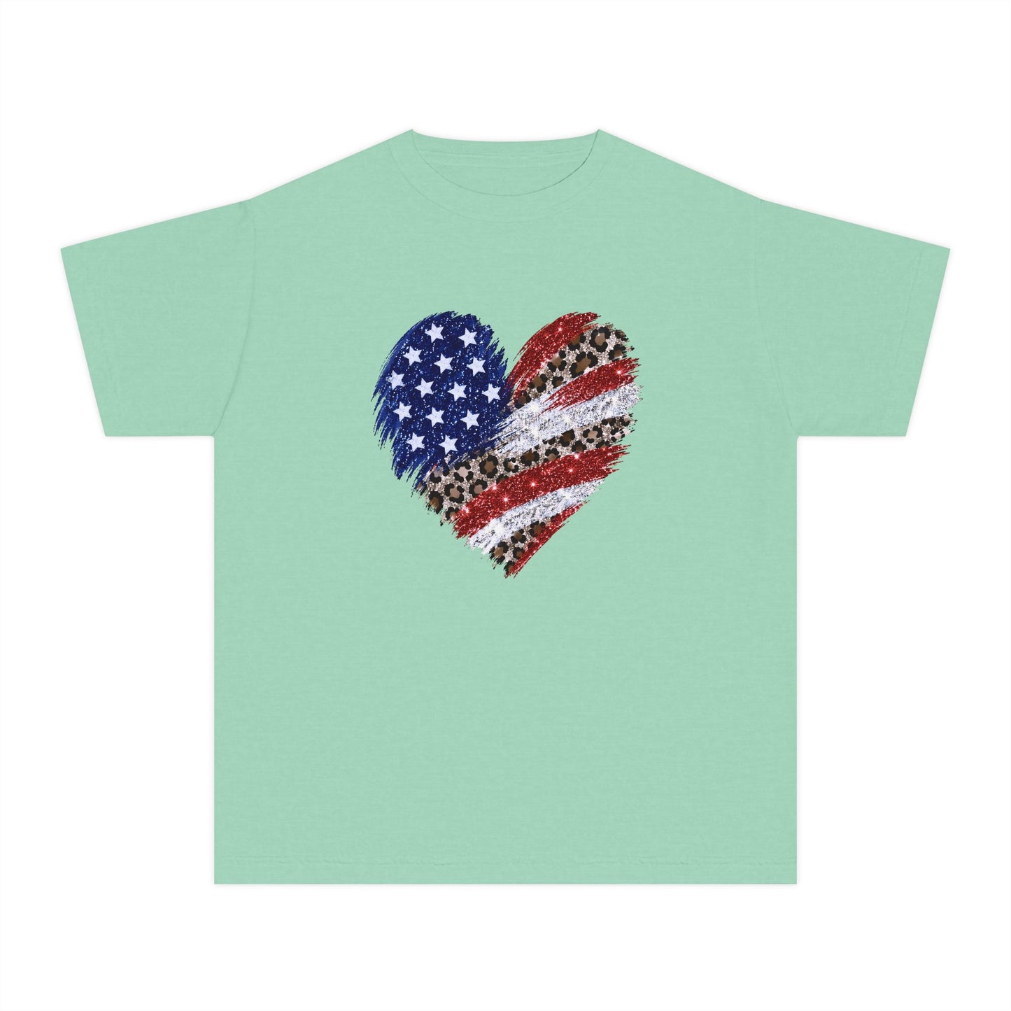 Distressed American Flag Heart Youth T-Shirt