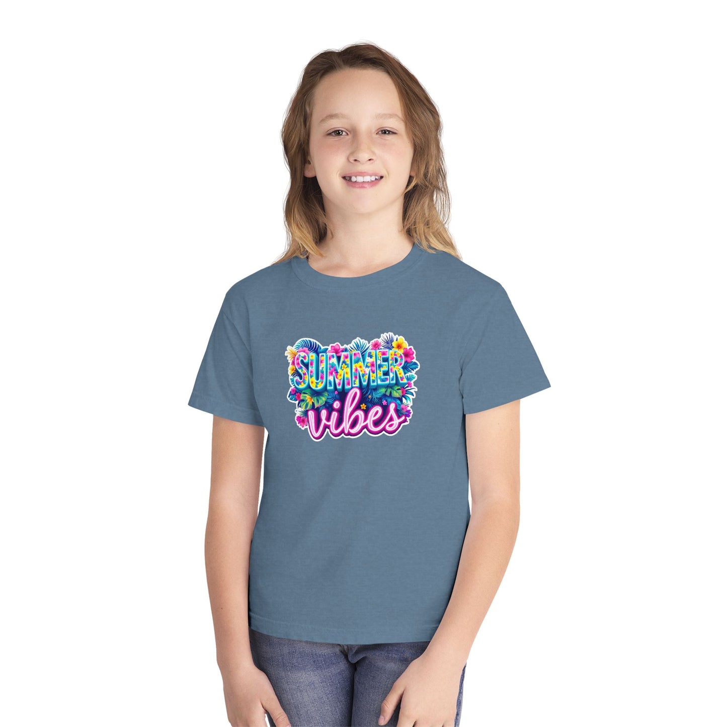 Summer Vibes Floral Youth Tee