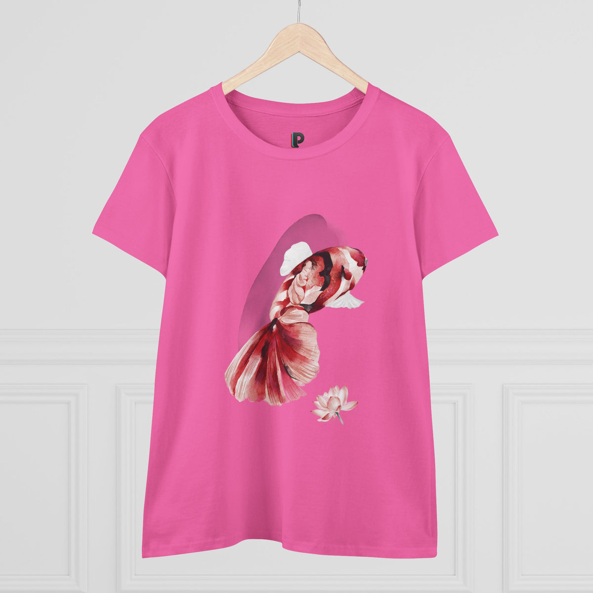 Crimson Betta & Lotus Watercolor Women’s Tee