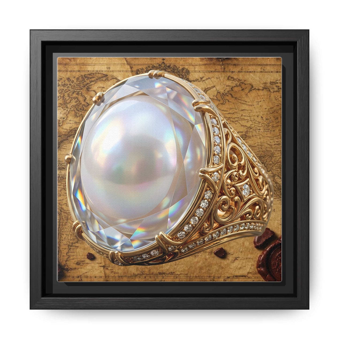 Pearl Atlas Ring Framed Canvas