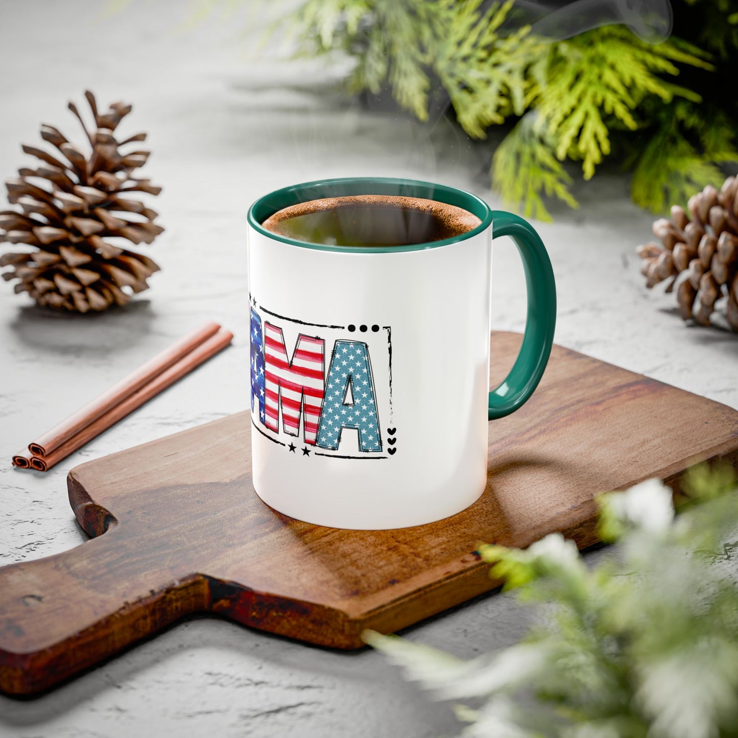 Mama Flag Print Ceramic Coffee Mug