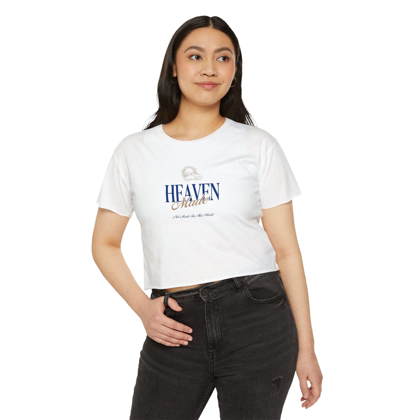 Heaven Made Angel Typography Boxy Tee