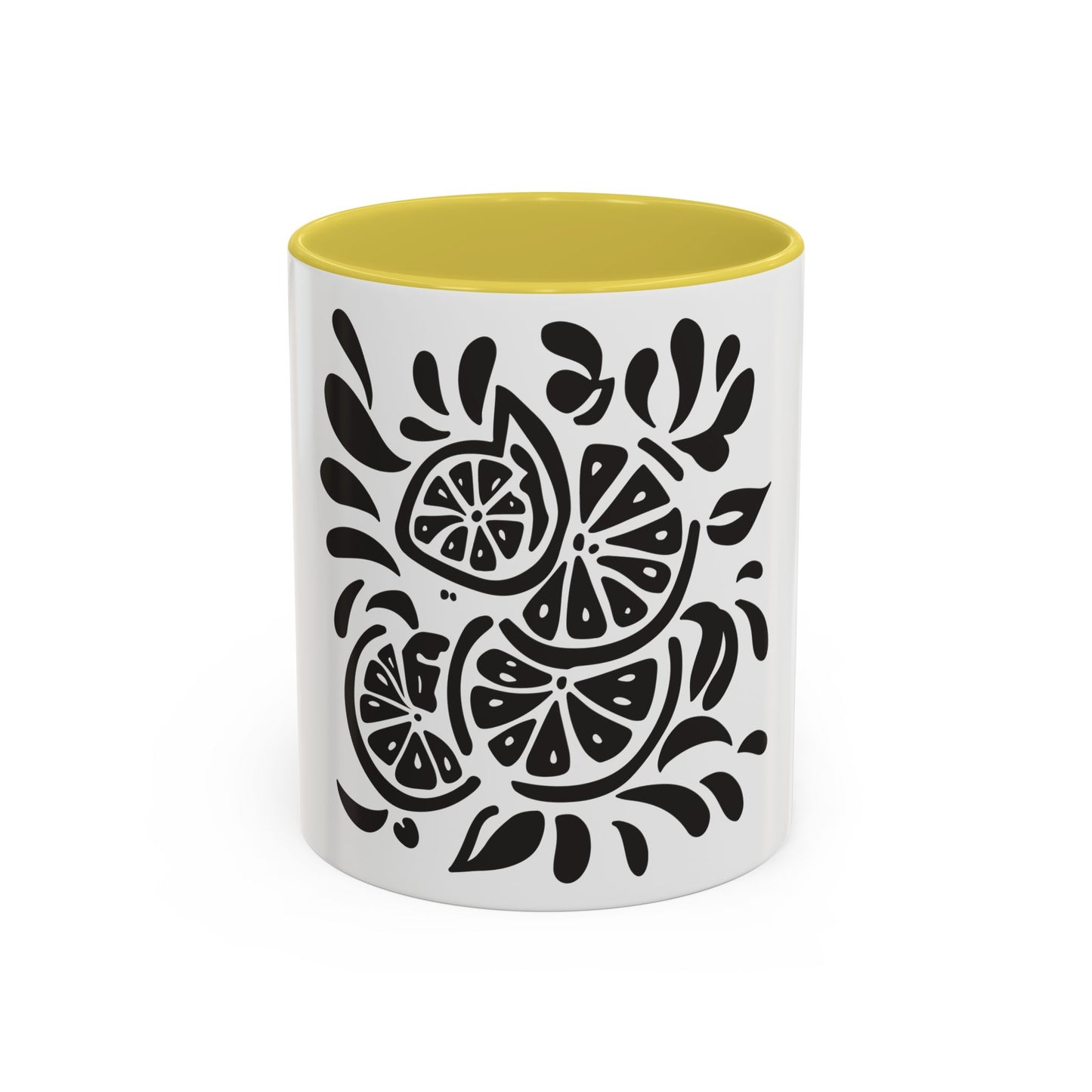 Monochrome Citrus Accent Mug