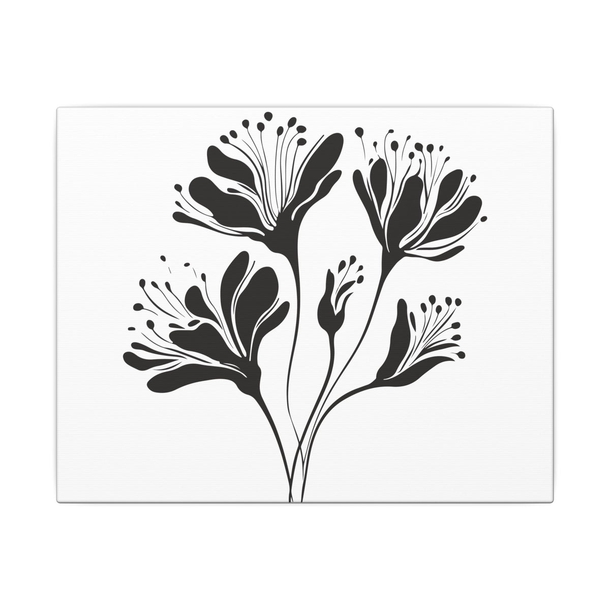 Minimal Black Botanical Canvas Print