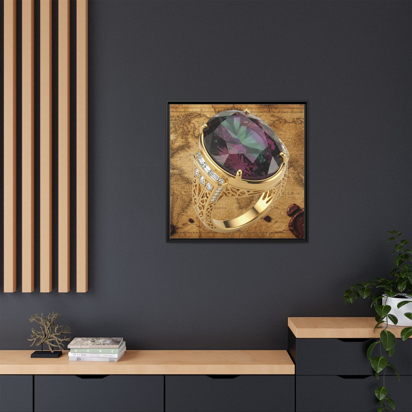 Alexandrite Ring Portrait Framed Canvas