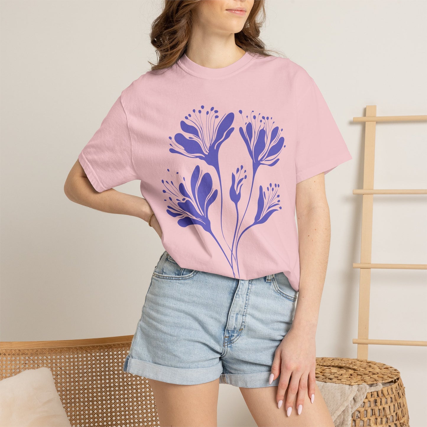 Purple Floral Graphic T-Shirt
