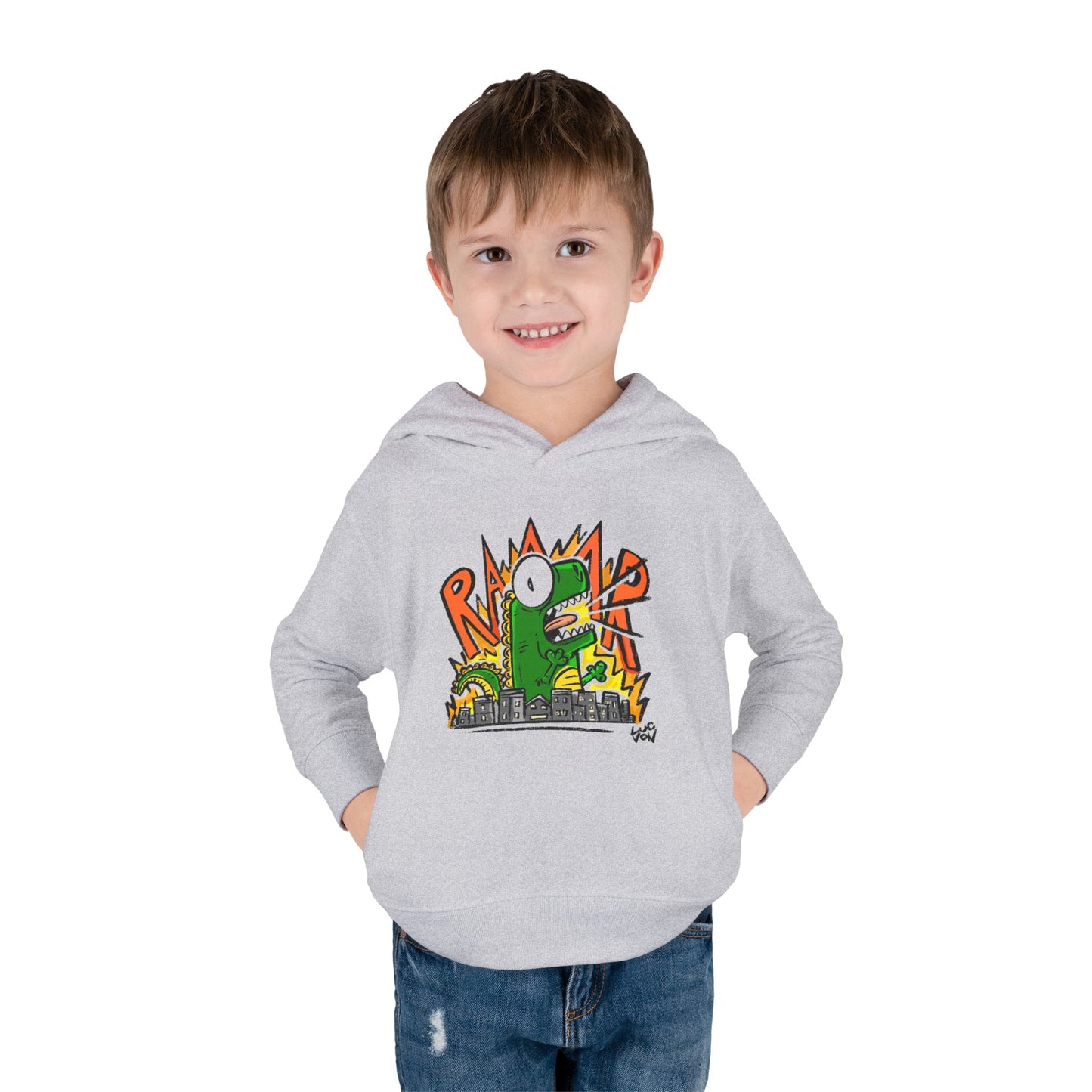 Comic Roaring Dinosaur Toddler Hoodie