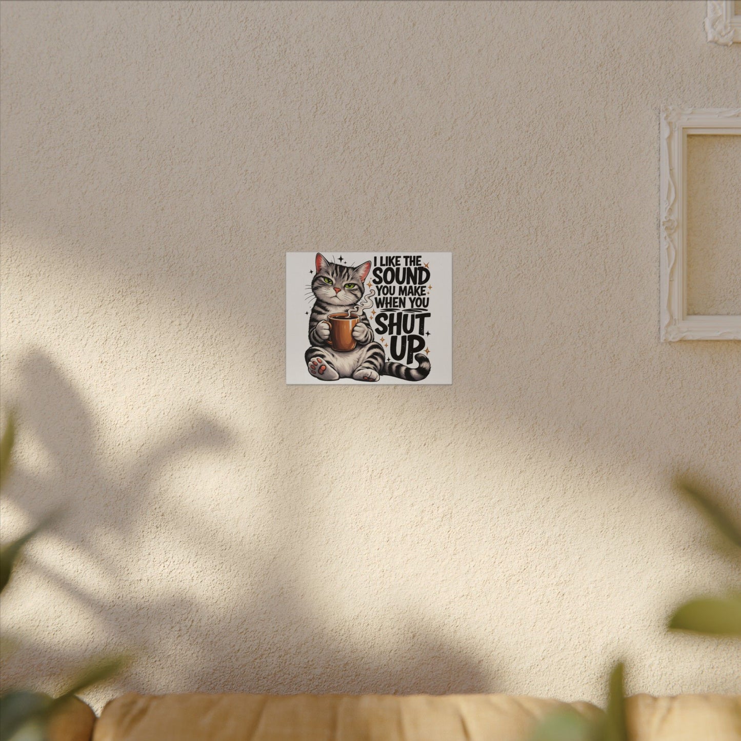 Funny Cat Coffee Canvas Print