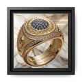 2026 Football Ring Veined Marble Framed Canvas