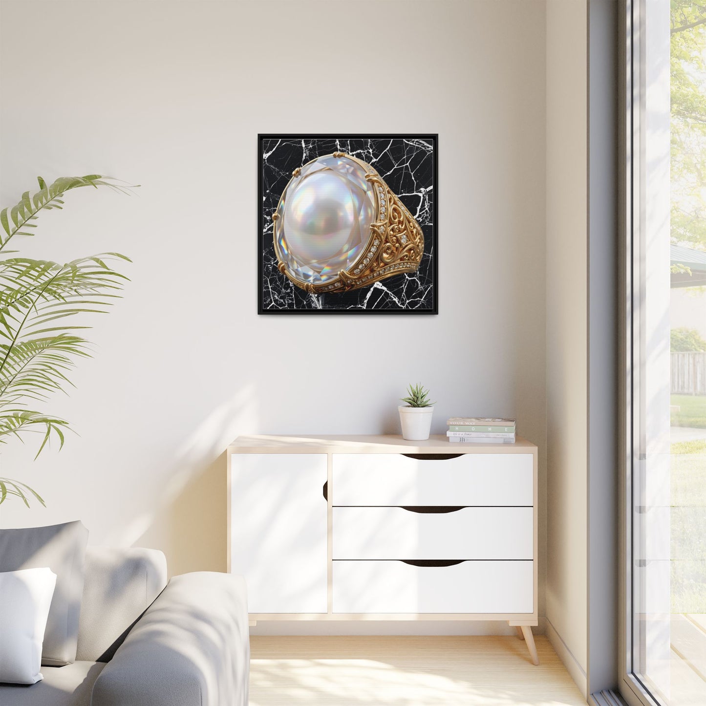 Pearlescent Marble Ring Wall Canvas