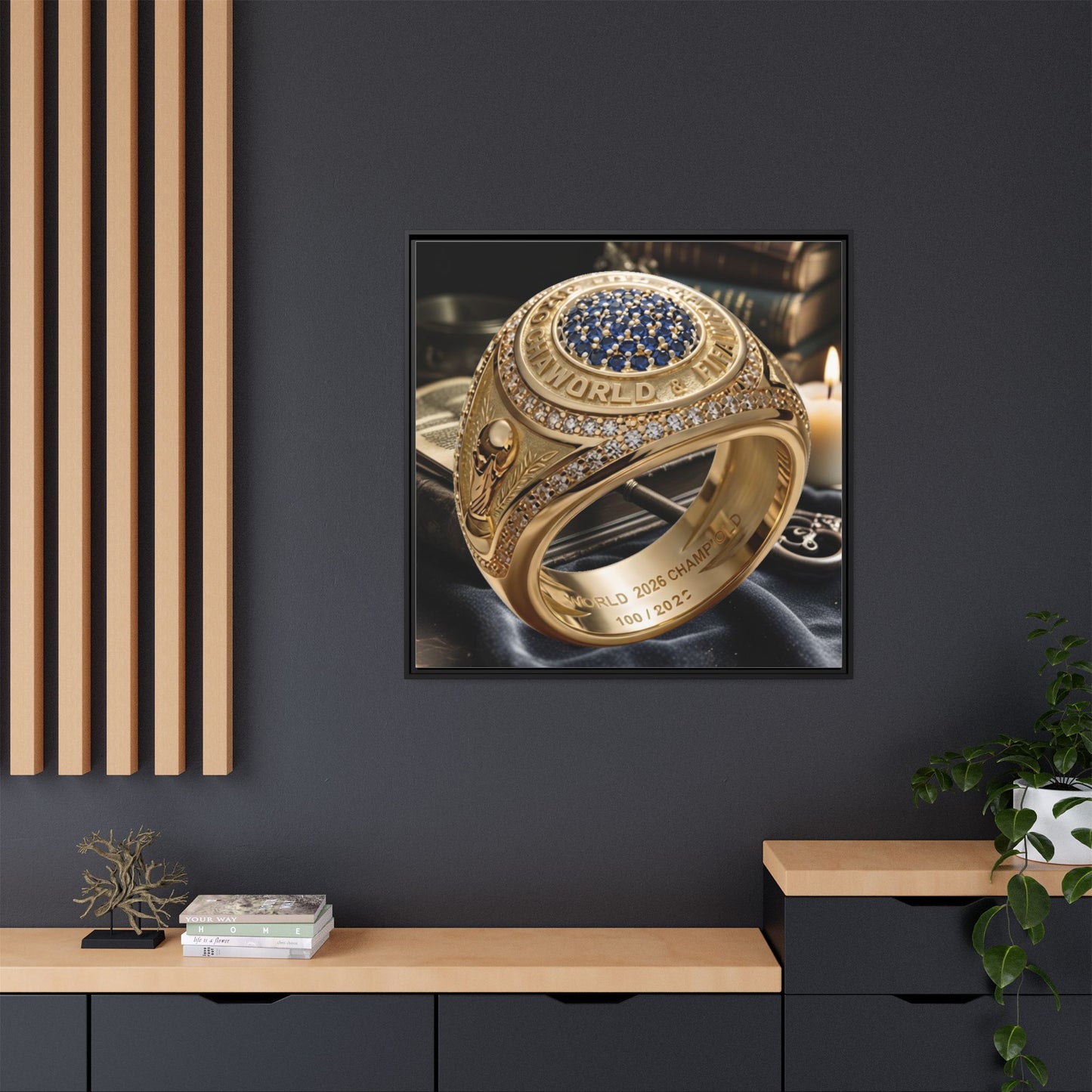2026 World Football Commemorative Ring Framed Canvas