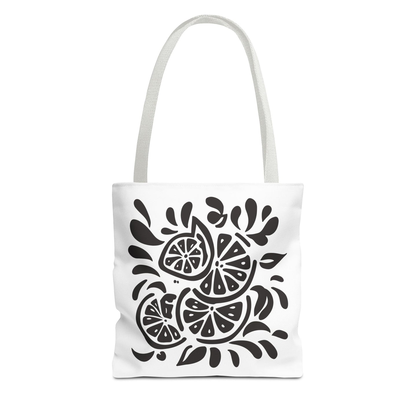 Monochrome Citrus Floral Tote Bag