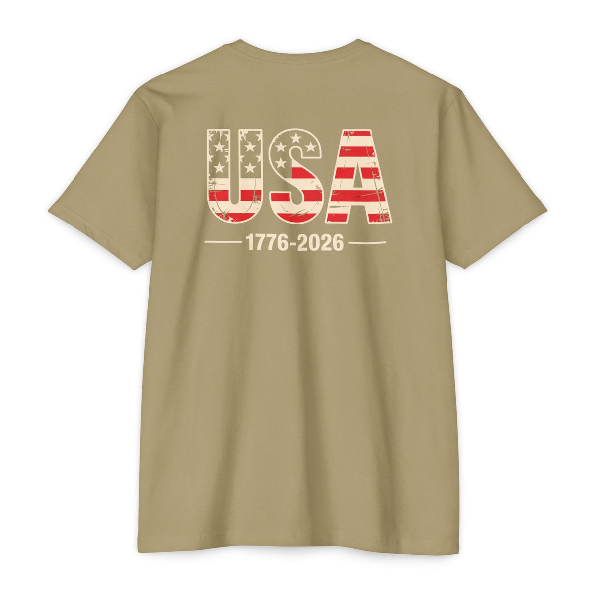 USA 1776-2026 Patriotic Flag Graphic T-Shirt