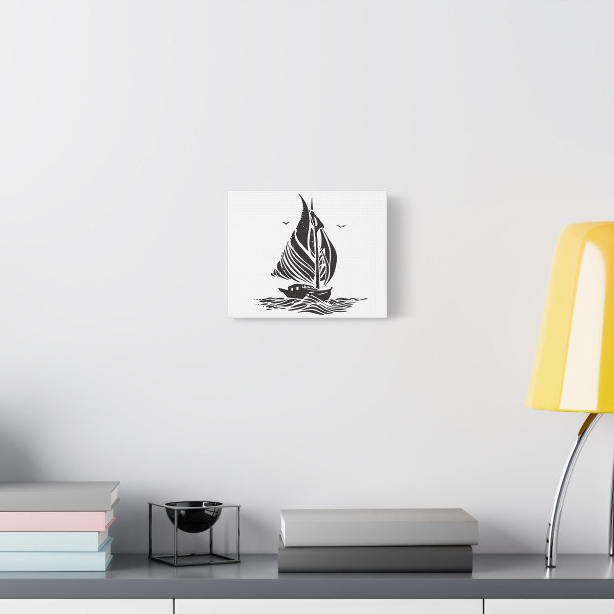 Minimal Sailboat Canvas Wall Art