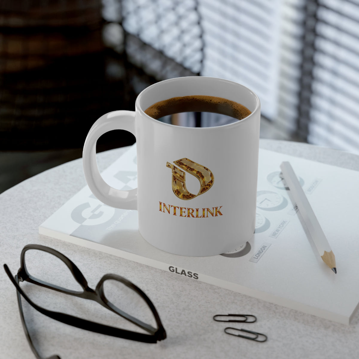 Faceted Citrine Interlink 20oz Ceramic Mug