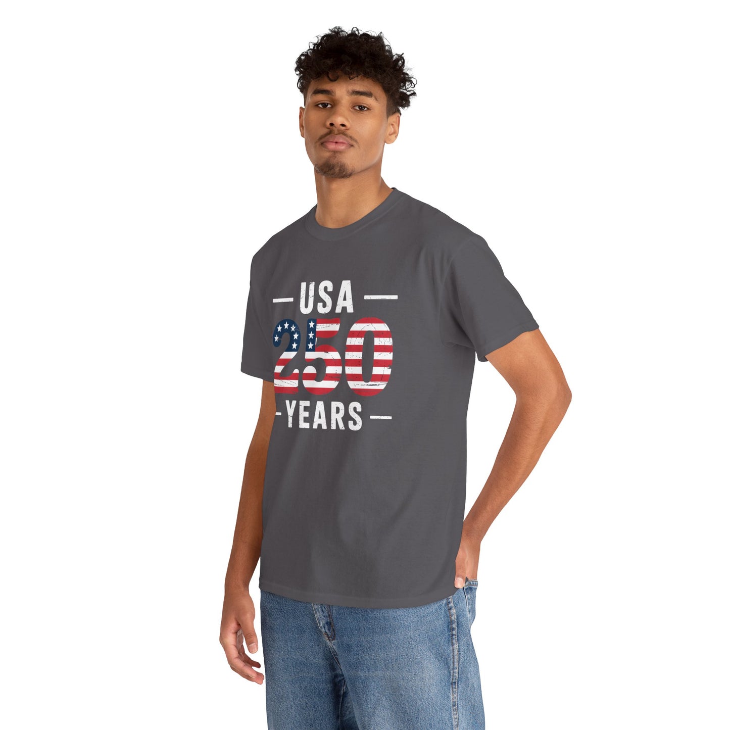 USA 250 Years Patriotic Flag Graphic T-Shirt