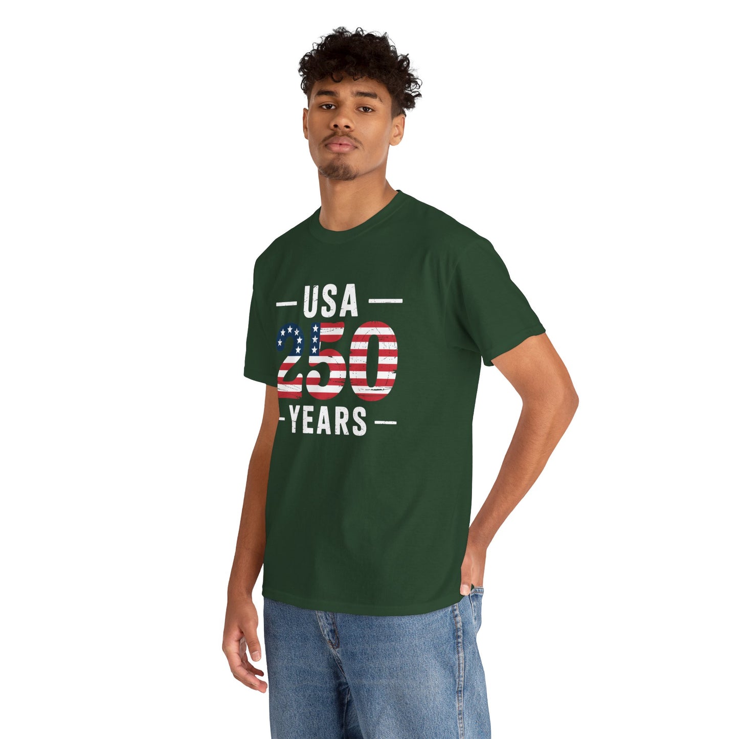 USA 250 Years Patriotic Flag Graphic T-Shirt