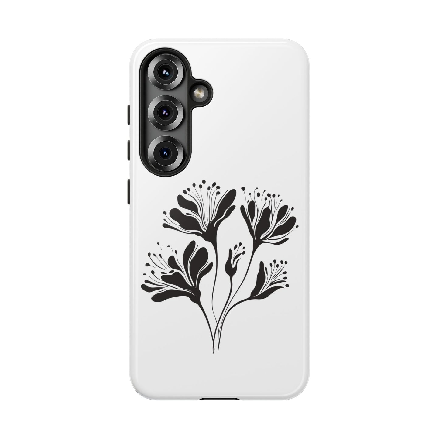 Botanical Black Floral Tough Phone Case