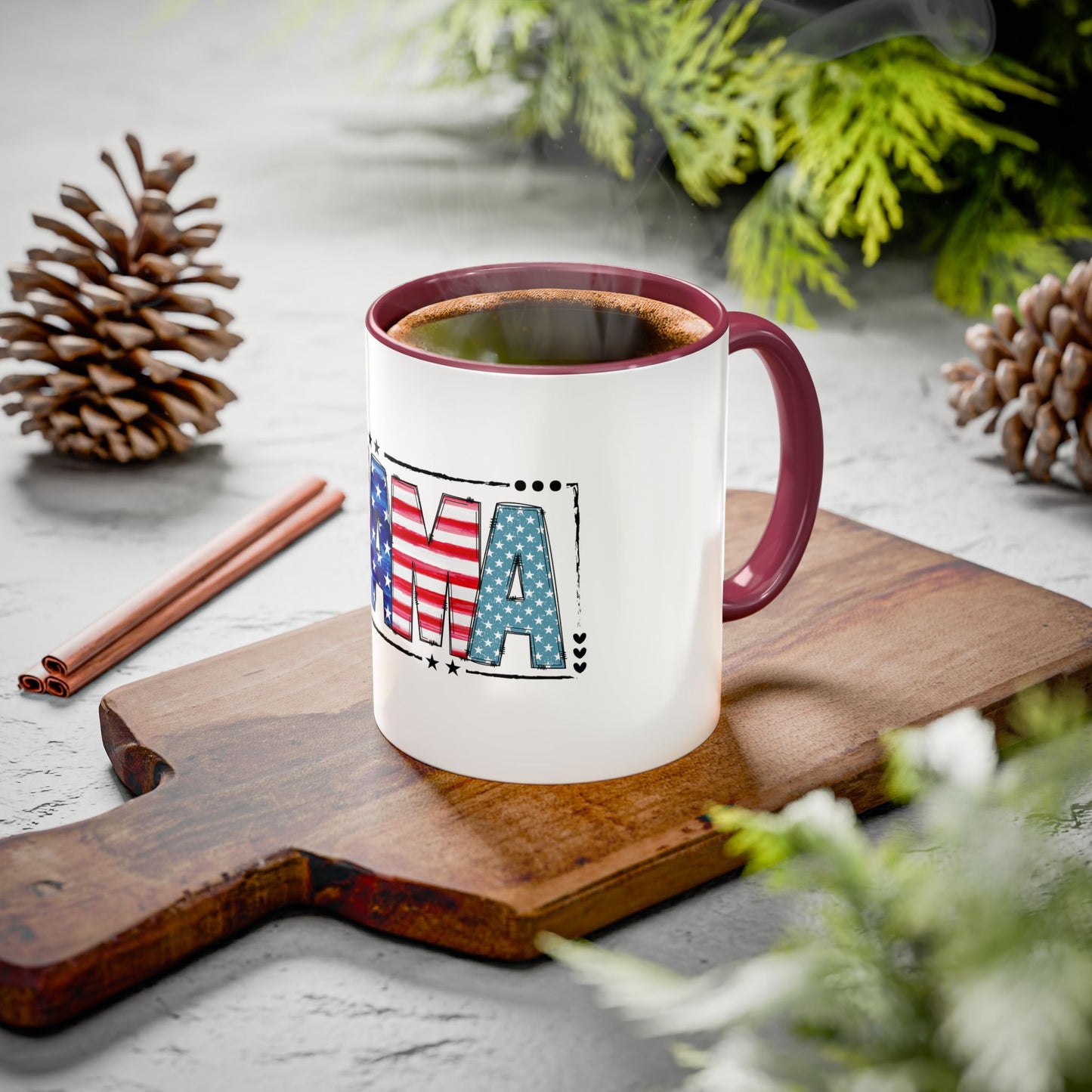 Mama Flag Print Ceramic Coffee Mug