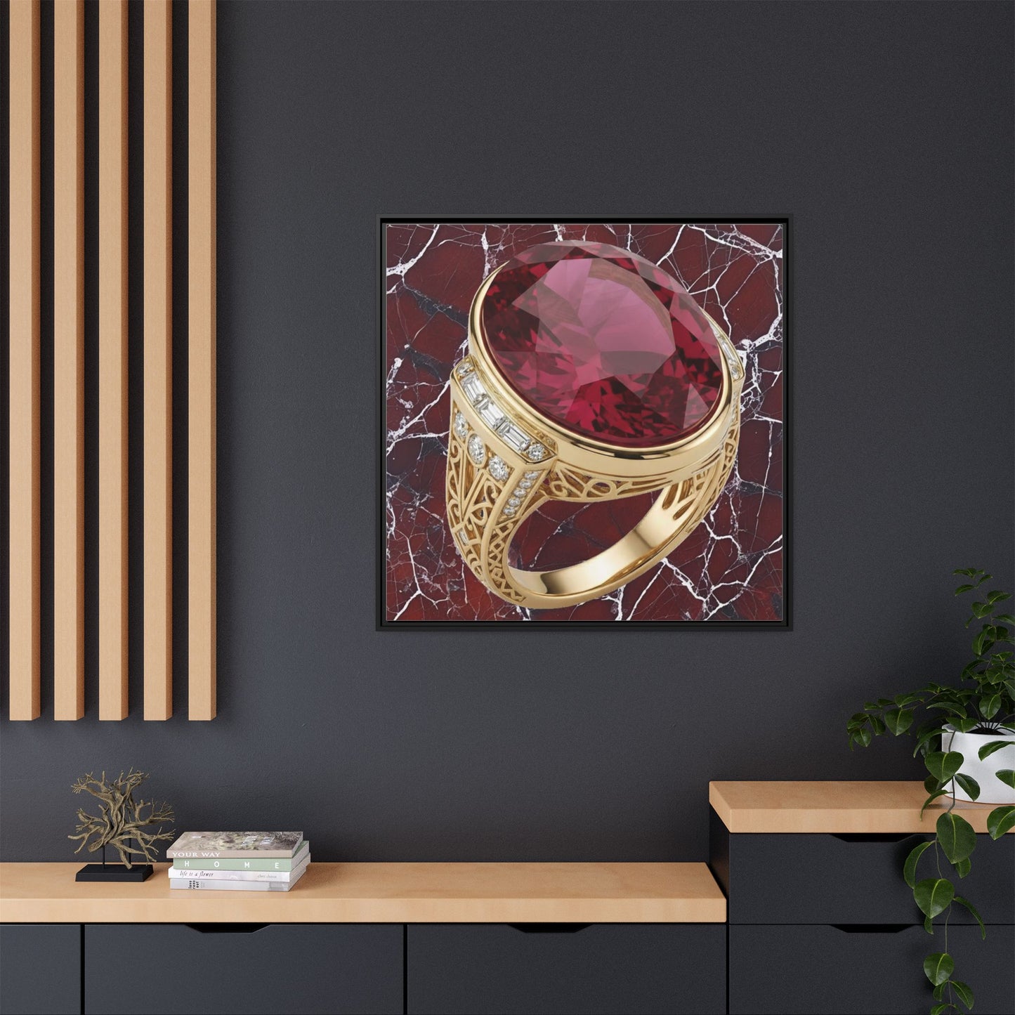 Burgundy Ruby Veinstone Canvas