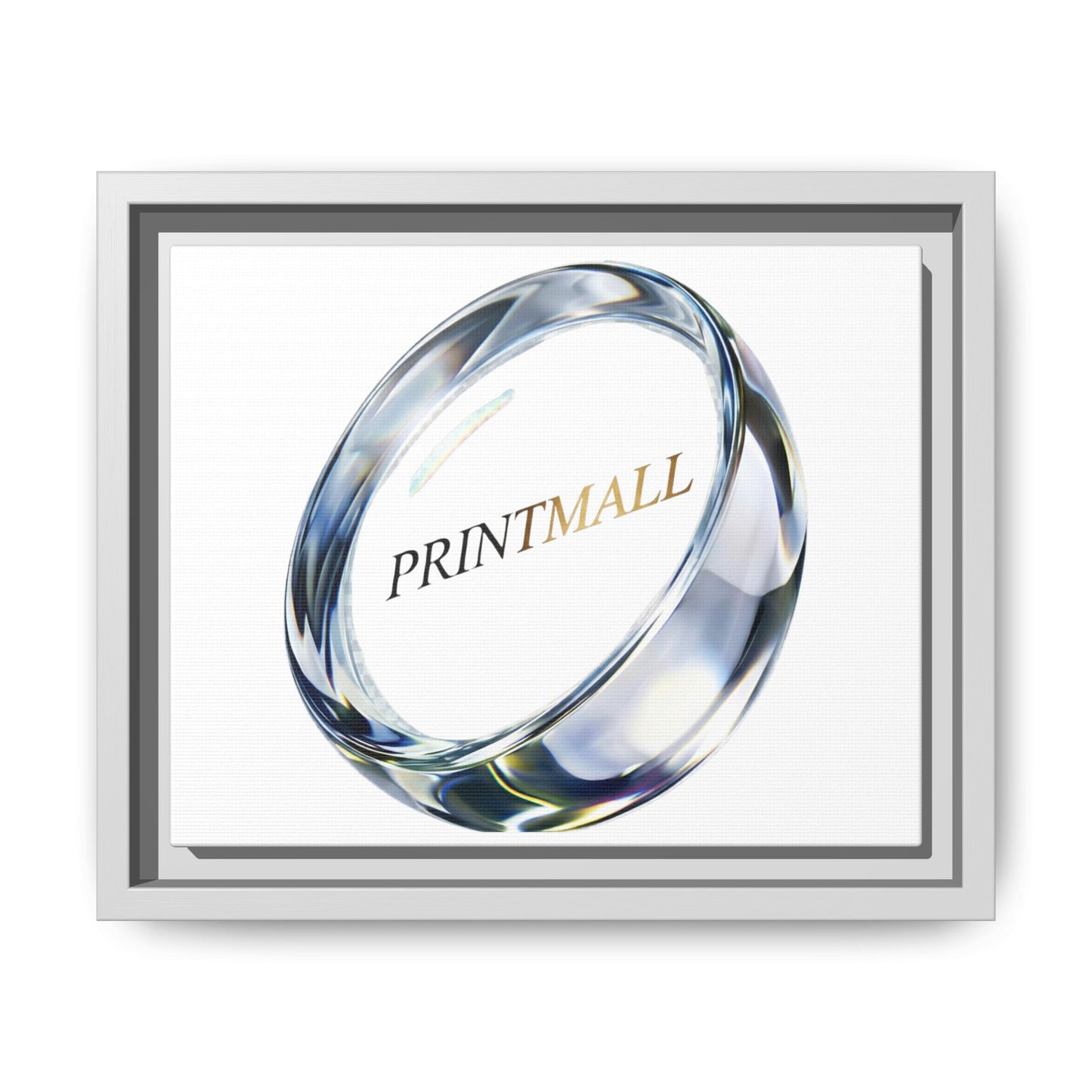 Polished Silver Loop Typography Canvas