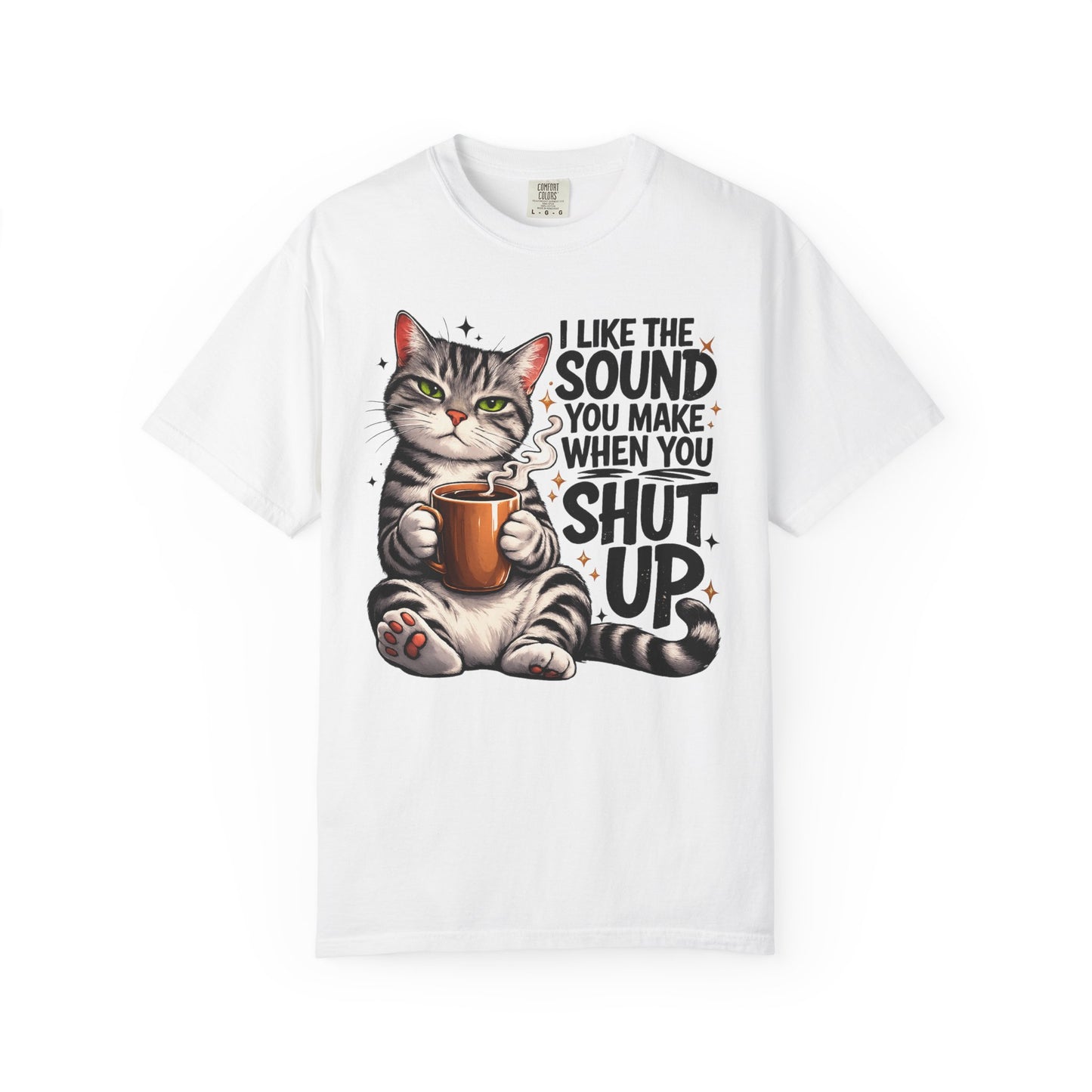 Sarcastic Cat Coffee Graphic T-Shirt