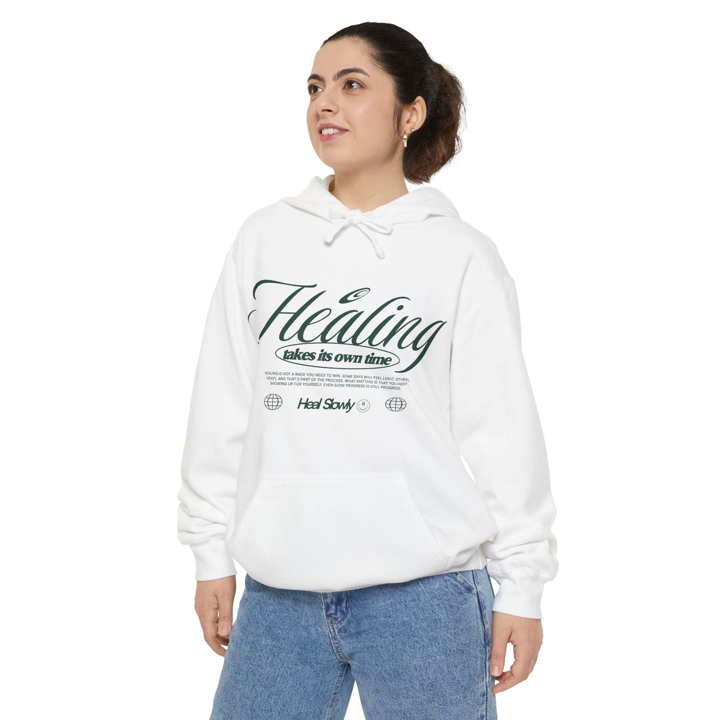 Healing Graphic Garment-Dyed Hoodie