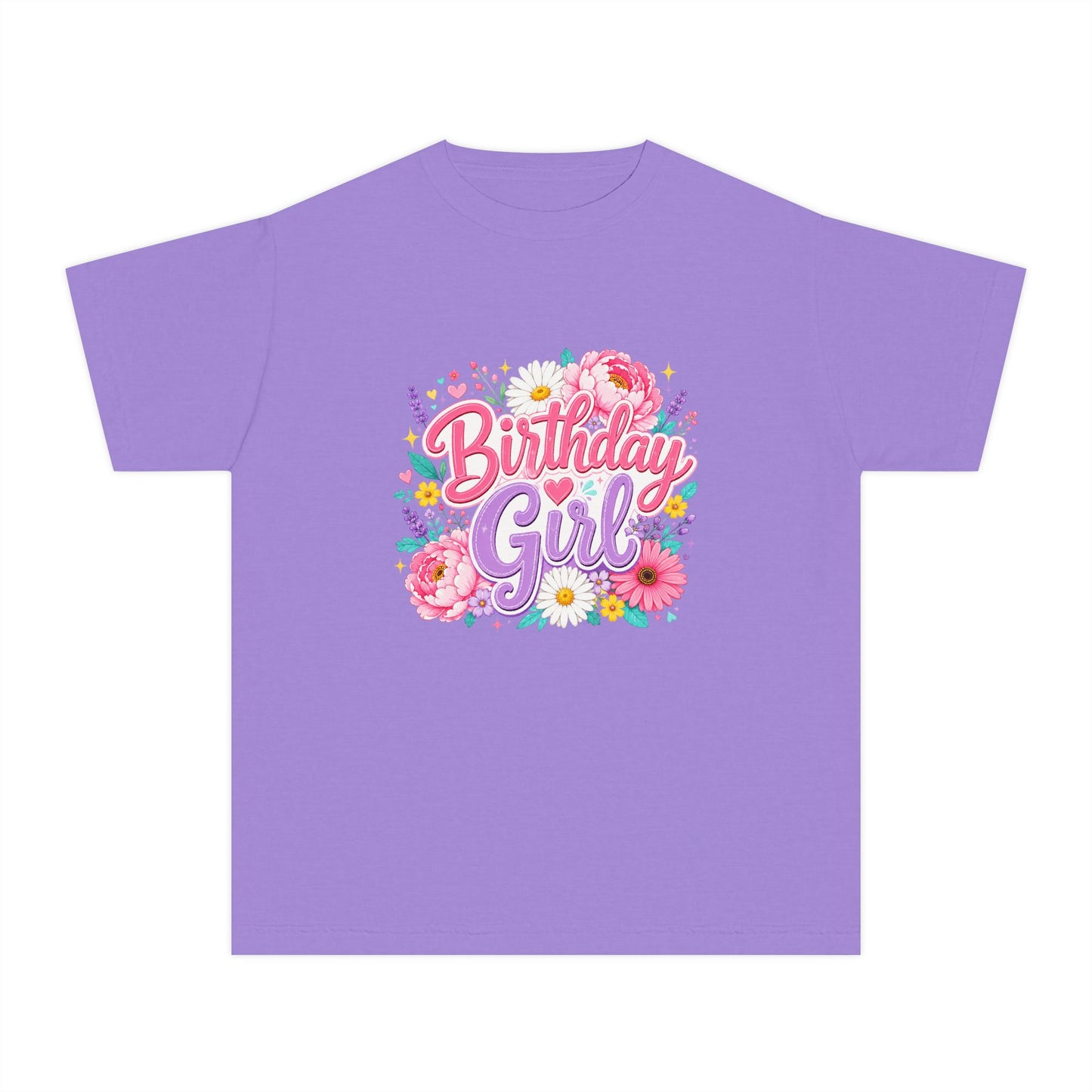 Birthday Girl Floral Youth T-Shirt