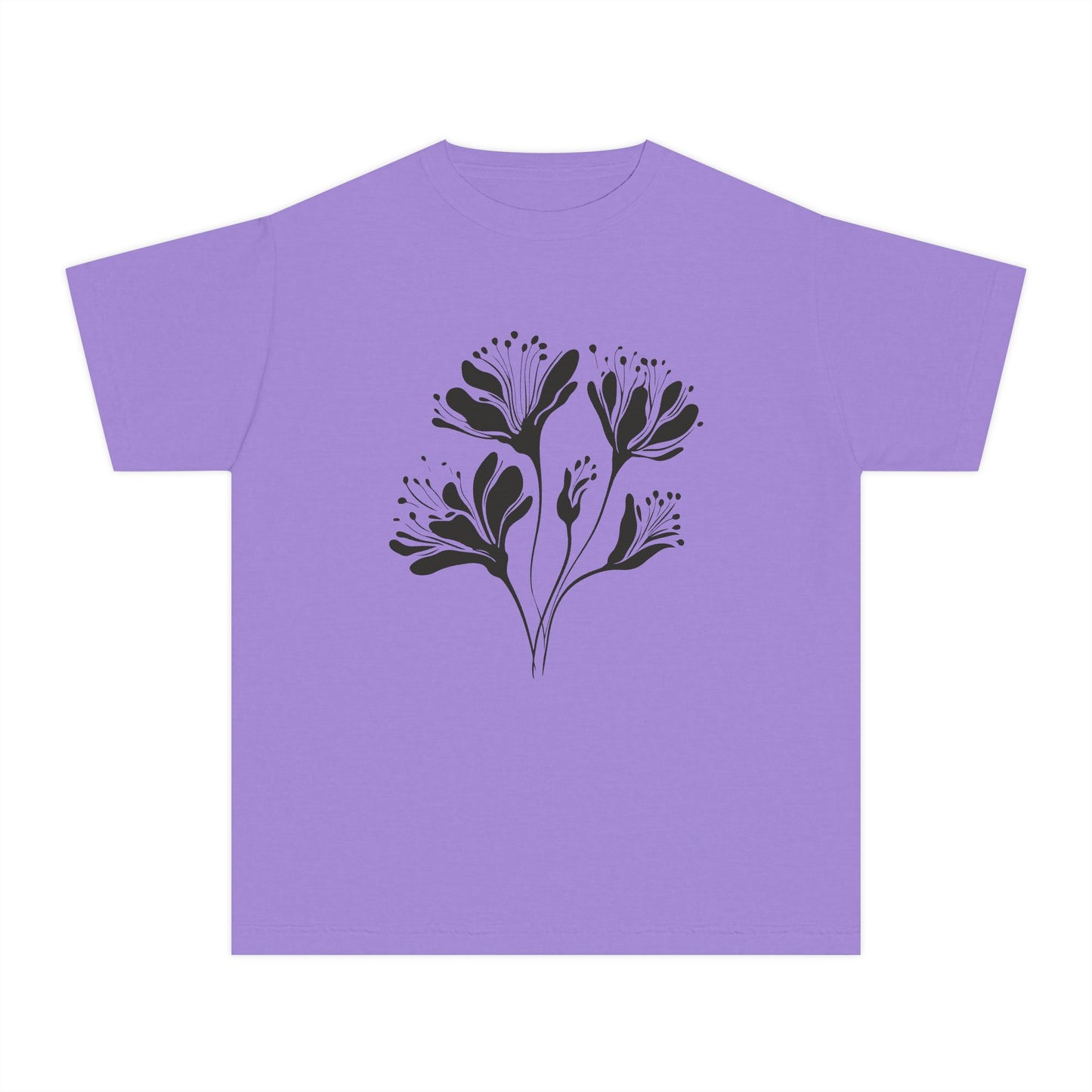 Youth Minimal Black Floral Tee