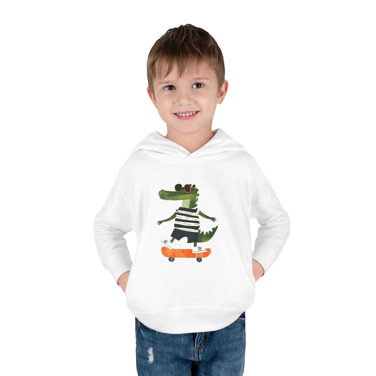 Skateboarding Crocodile Toddler Hoodie