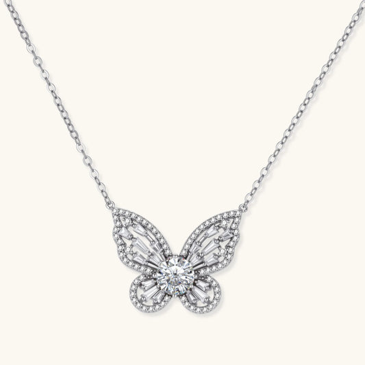 Radiant Butterfly Moissanite Necklace