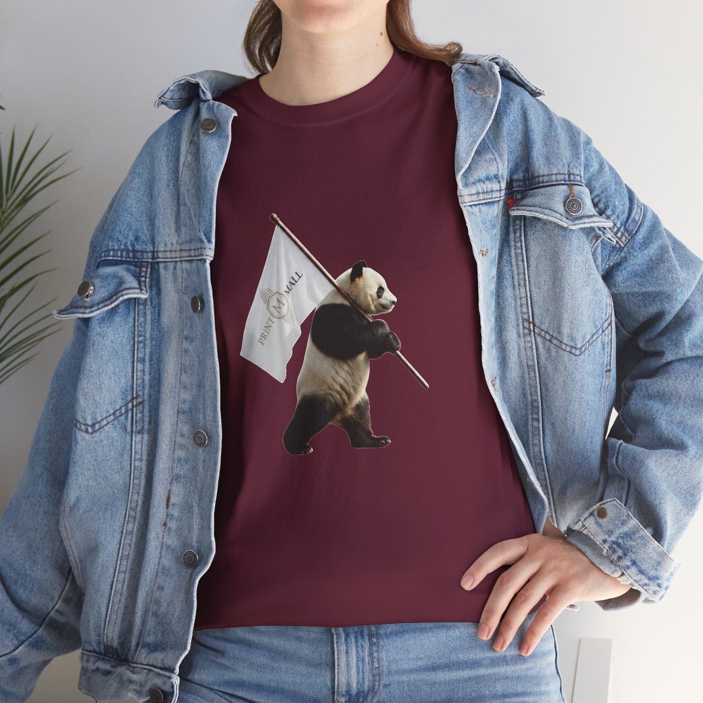 Marching Panda with Banner Unisex Tee