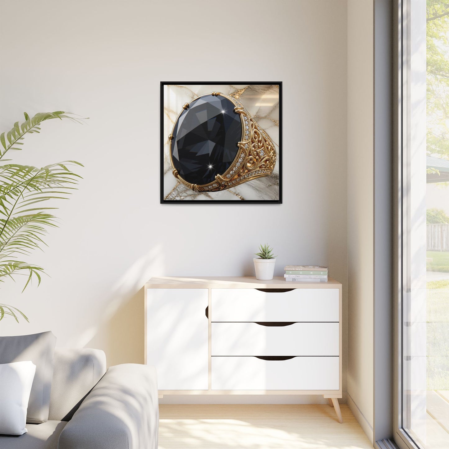 Black Diamond Marble Poise Canvas