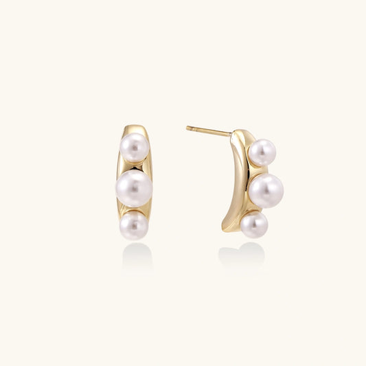 Pearl Trio Curve Studs
