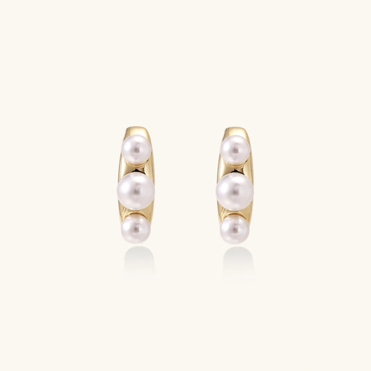Pearl Trio Curve Studs
