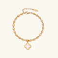 Reversible Lucky Clover Beaded Bracelet