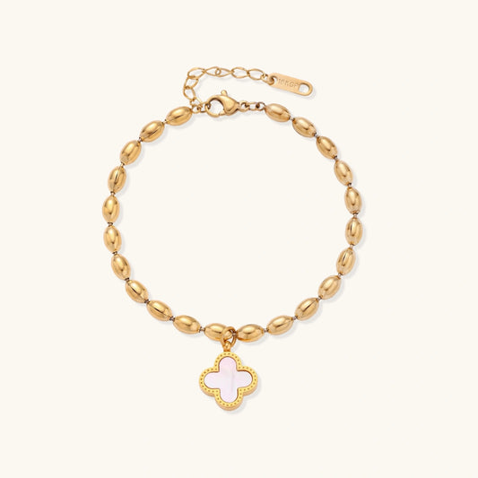 Reversible Lucky Clover Beaded Bracelet