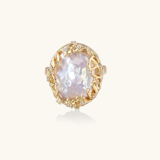 Baroque Pearl Crown Ring