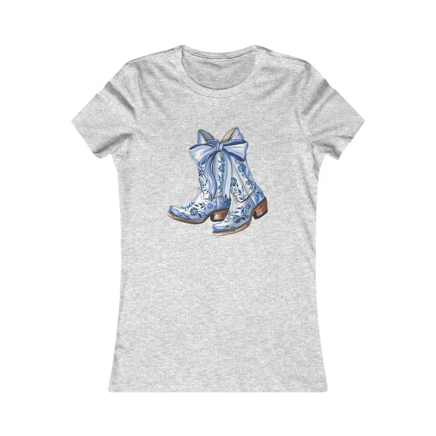 Blue Floral Cowboy Boots Tee
