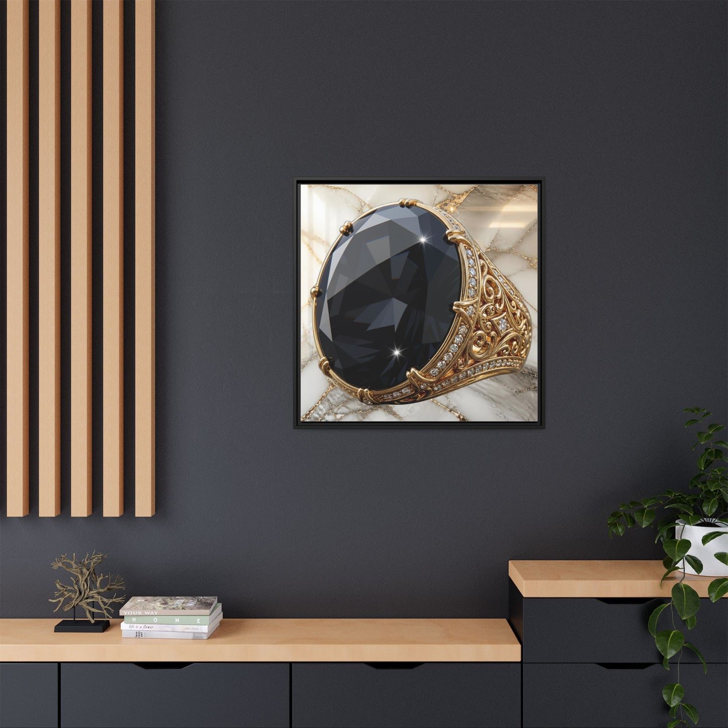 Black Diamond Marble Poise Canvas