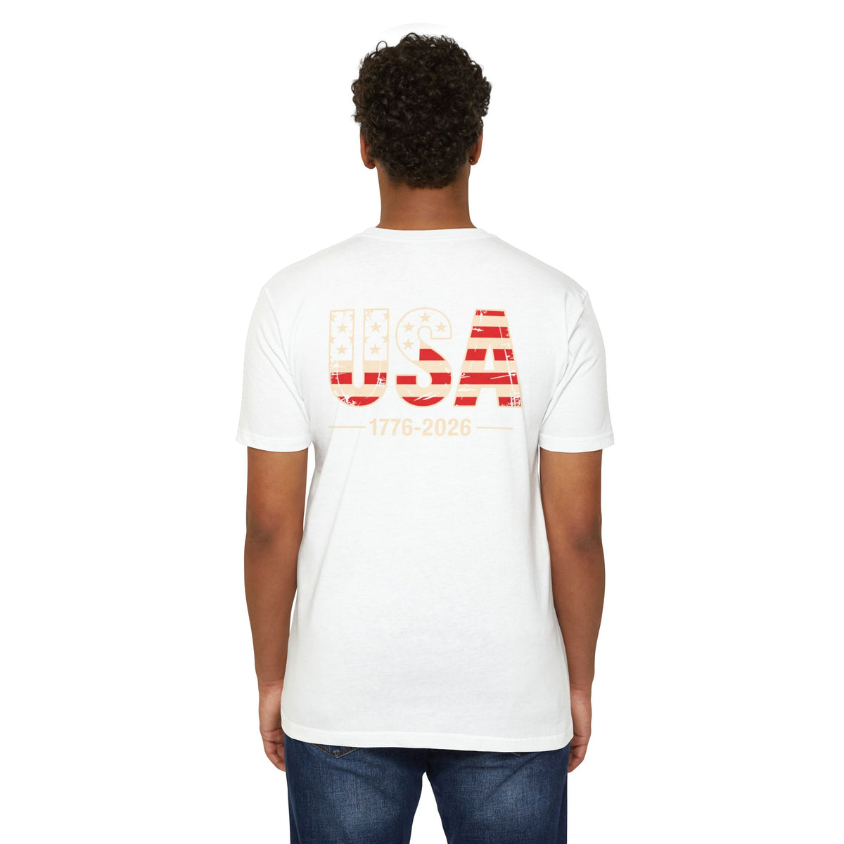 USA 1776-2026 Patriotic Flag Graphic T-Shirt