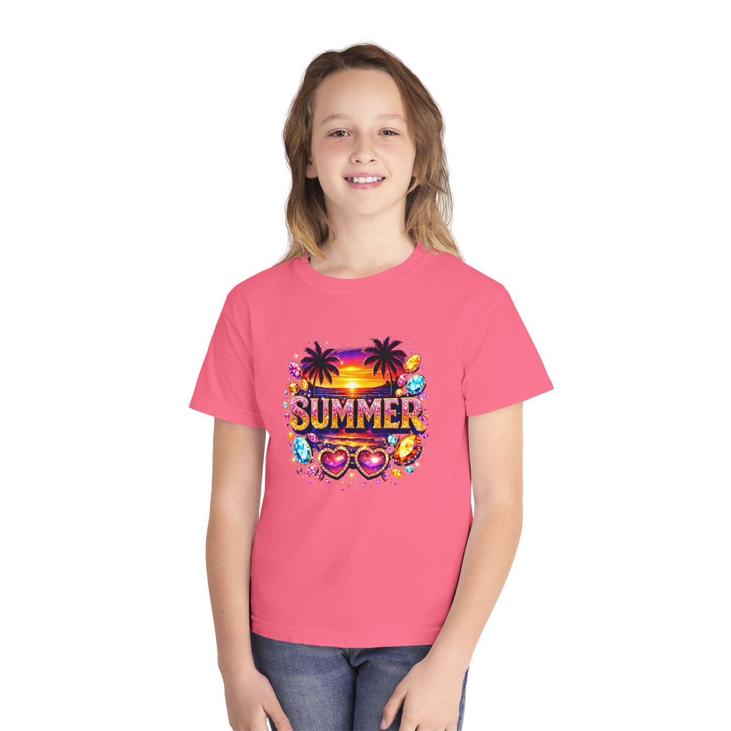 Youth Summer Retro Palm Beach Graphic Tee