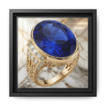 Oval Sapphire Ring Framed Canvas Wall Art