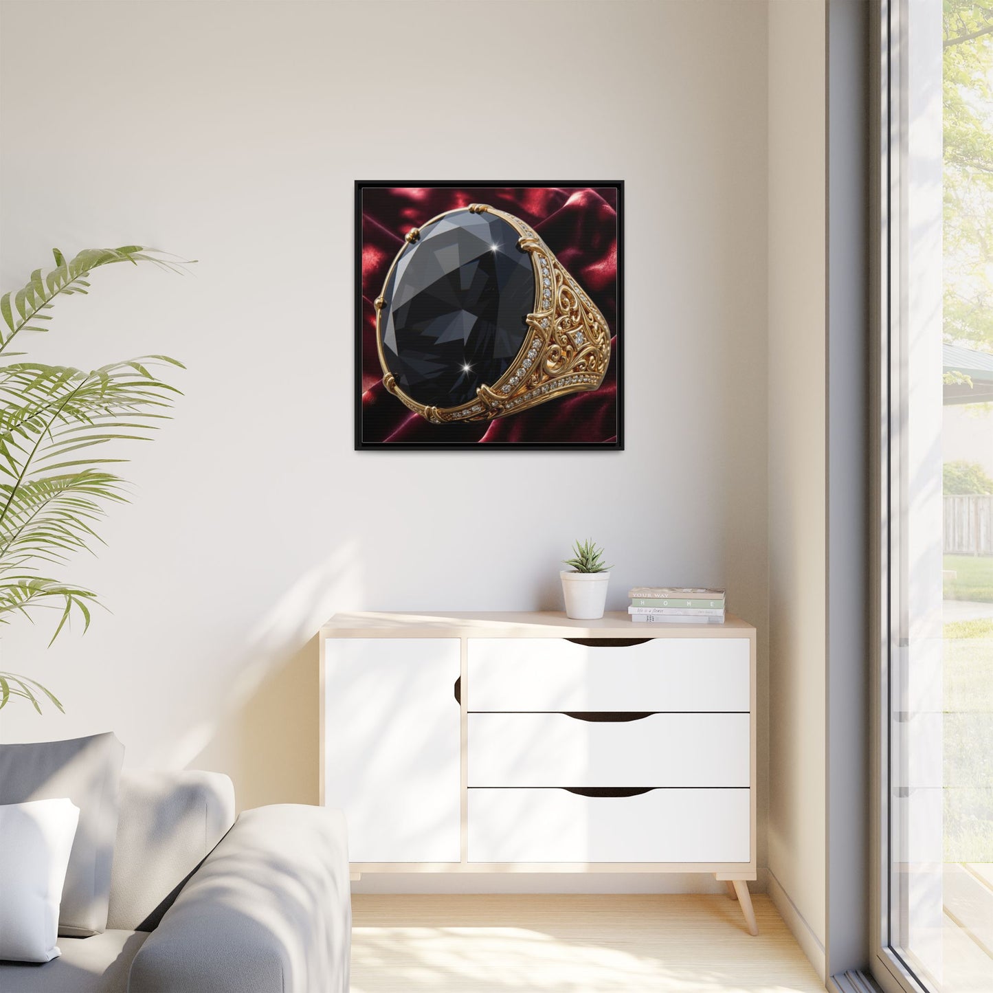 Black Diamond Crimson Satin Canvas