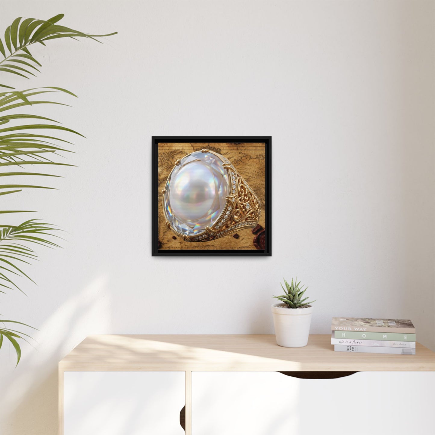 Pearl Atlas Ring Framed Canvas